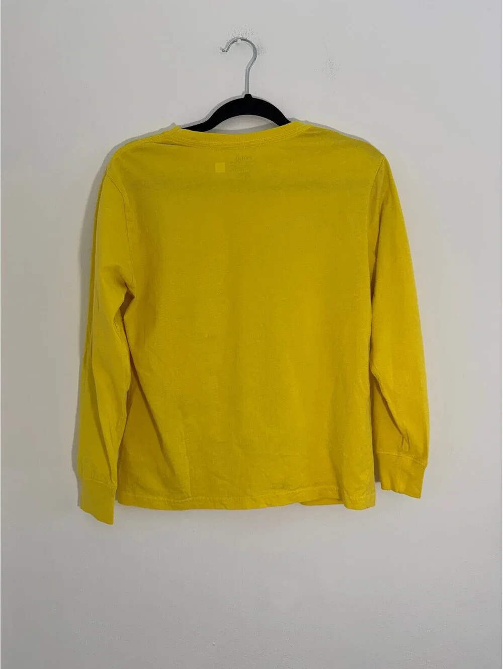 Polo Ralph Lauren Boys Yellow Long Sleeve Cotton T-Shirt Pony Logo Size L 14-16